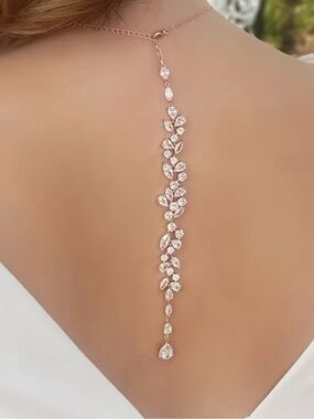 NEW! Delicate Back-Chain Necklace Gold. Sexy Luxury Wedding Dress chain 🤍